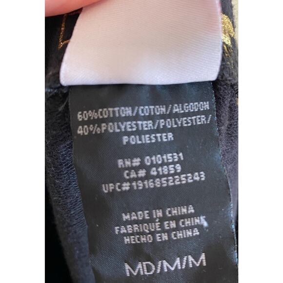 Marvel Black & Gold Tapered Ankle Elastic Waist Drawstring Sweatpants Size M - Picture 4 of 4